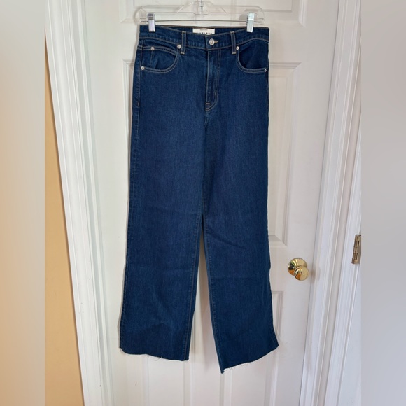 SLVRLAKE Grace wide leg Jeans in blue Western Hero Wash Raw Hem 28 - Picture 3 of 11